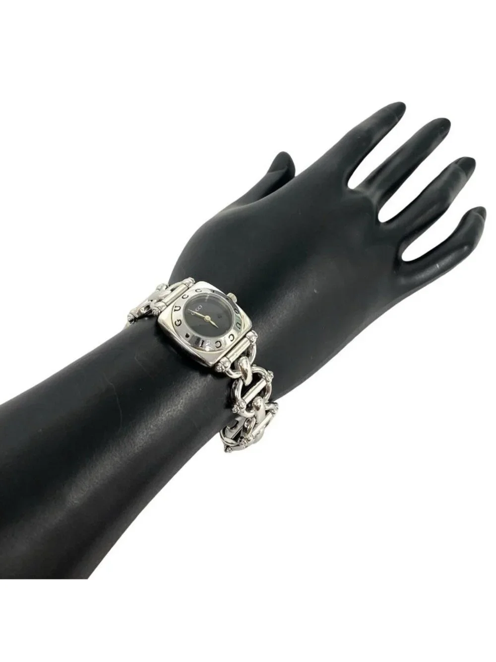 Gucci Horsebit Chain Stainless Steel Quartz Watch Wrist Silver